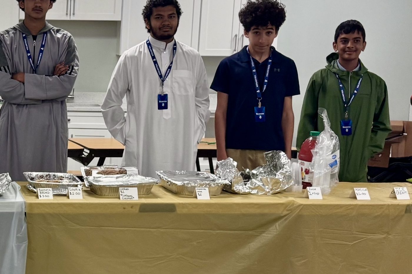 Oceans Academy students running a community bake sale