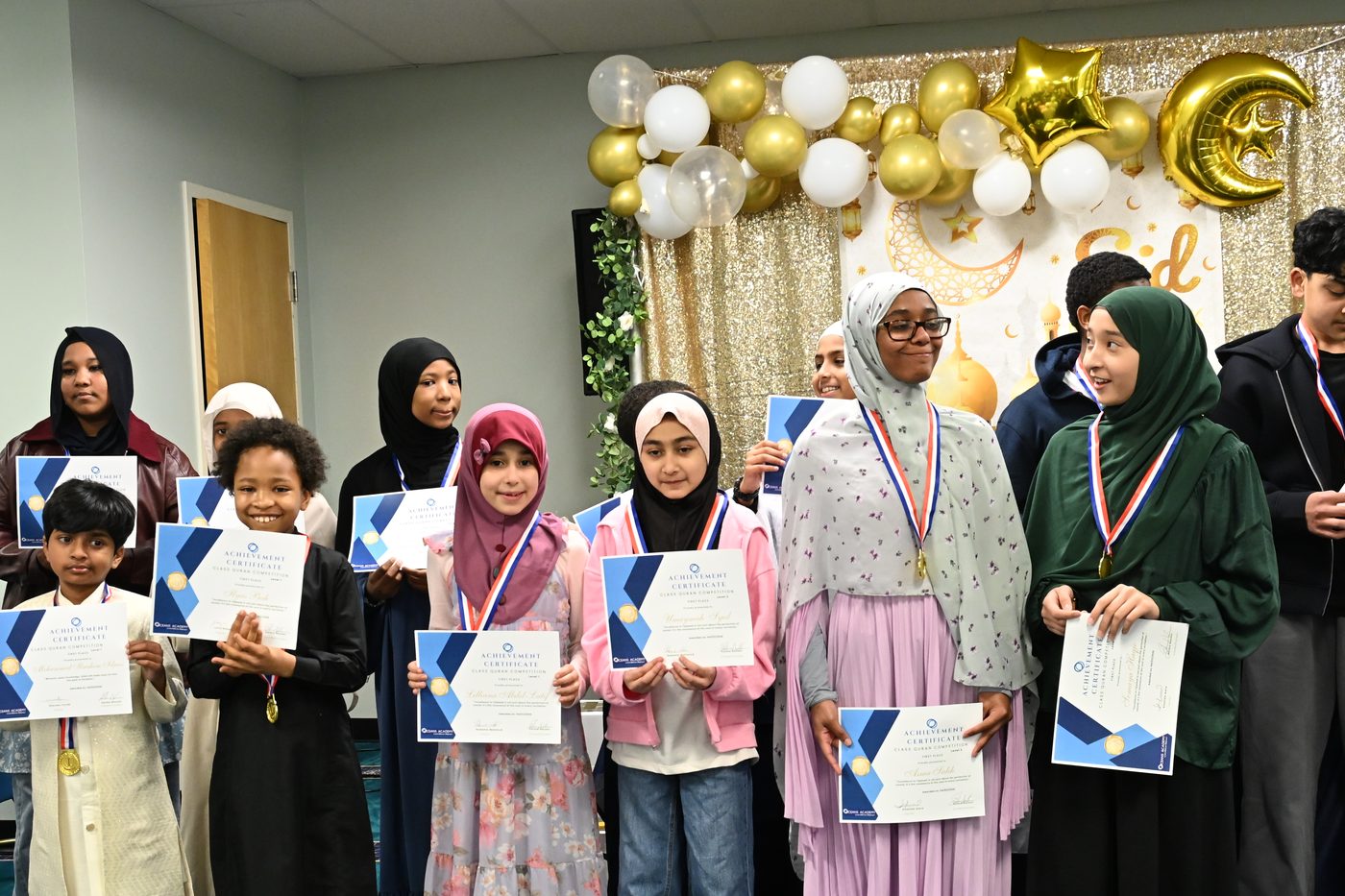 Oceans Academy middle school students at the awards ceremony