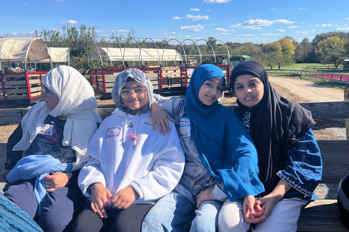 Oceans Academy students outdoors together on an autumn field trip